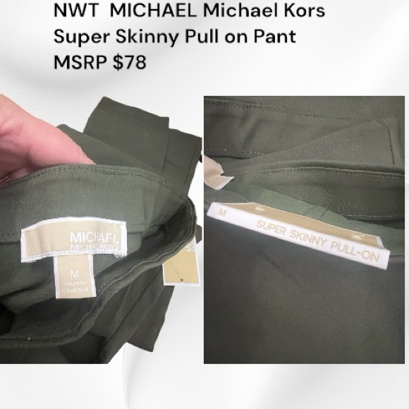MICHAEL Michael Kors Super Skinny Pull on Pant Size Medium NWT MSRP $78 - Picture 4 of 4